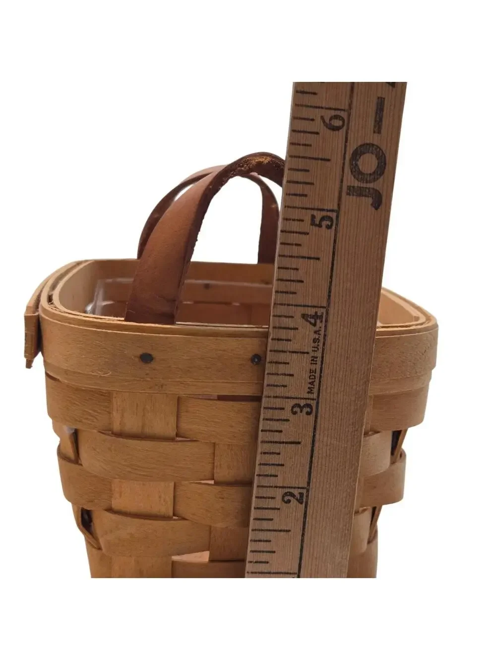 Vintage 1998 Longaberger Tea Basket Leather Handles Protector & Paperwork Signed